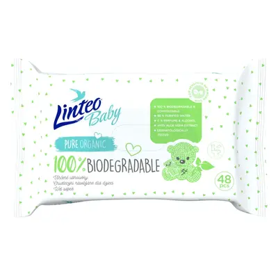 Linteo Baby 100% Biodegradable dětské jemné vlhčené ubrousky 48 ks