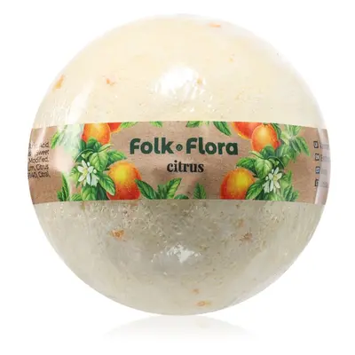 Folk & Flora Citrus koupelová bomba s osvěžujícím účinkem 130 g