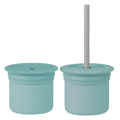 Minikoioi Sip+Snack Set jídelní sada pro děti Aqua Green / Powder Grey 1 ks