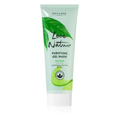 Oriflame Love Nature Organic Tea Tree & Lime hloubkově čisticí gel pro mastnou a problematickou 