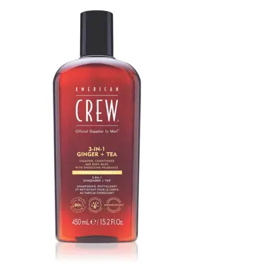 American Crew 3 in 1 Ginger + Tea 3 v 1 šampon, kondicionér a sprchový gel pro muže 450 ml