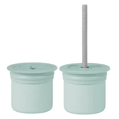 Minikoioi Sip+Snack Set jídelní sada pro děti River Green / Powder Grey 1 ks