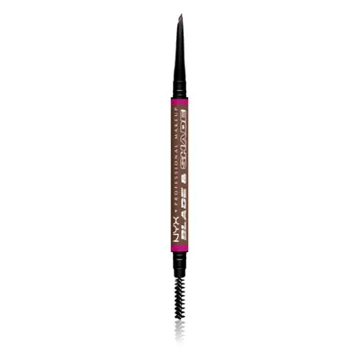 NYX Professional Makeup Blade & Shade tužka na obočí s kartáčkem odstín 08 Chocolate g