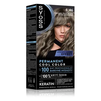 Syoss Permanent Cool Color permanentní barva na vlasy odstín 6_46 Chladná tmavá blond 1 ks