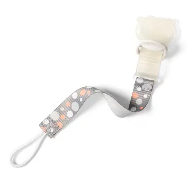 BabyOno Pacifier Holder klip na dudlík pro děti od narození Grey/Orange 1 ks