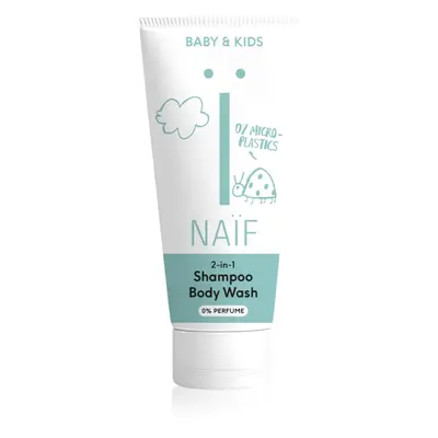 Naif Baby & Kids 2-in-1 dětský mycí gel a šampon bez parfemace 200 ml