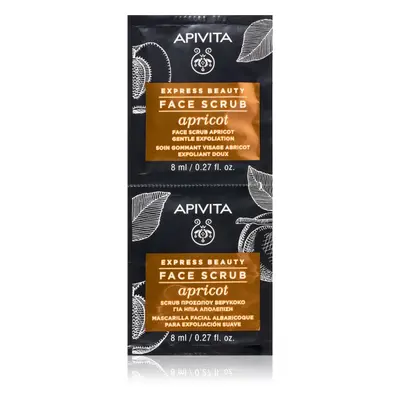 Apivita Express Beauty Gentle Face Scrub Apricot jemný čisticí peeling na obličej 2 x 8 ml