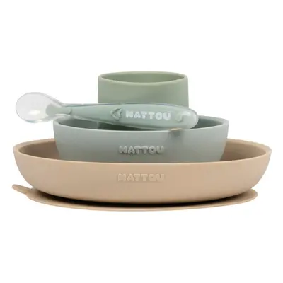 NATTOU Tableware Set of 4 Pieces jídelní set pro děti Green 4 ks