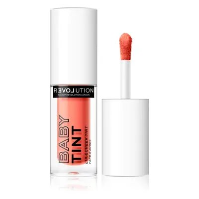 Revolution Relove Baby Tint tekutá tvářenka a lesk na rty odstín Coral 1.4 ml