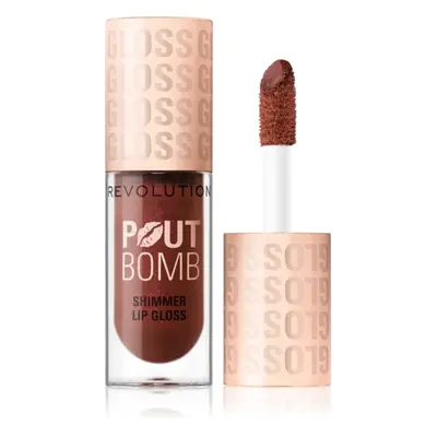 Makeup Revolution Shimmer Gloss třpytivý lesk na rty odstín Chocolate Sparkle 4.5 ml