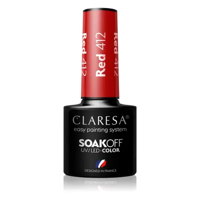 Claresa SoakOff UV/LED Color Take Me To The River gelový lak na nehty odstín Red 412 5 g