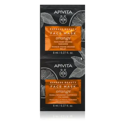 Apivita Express Beauty Radiance Face mask Orange rozjasňující maska na obličej 2x8 ml