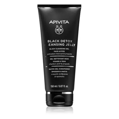 Apivita Cleansing Black Detox Cleansing Gel čisticí gel s aktivním uhlím na obličej a oči 50 ml