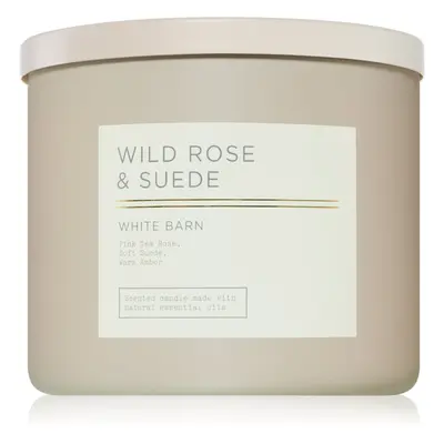 Bath & Body Works Wild Rose & Suede vonná svíčka 411 g