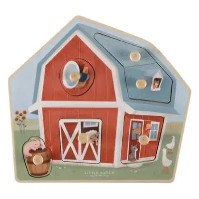 Little Dutch Little Farm Wooden Puzzle puzzle ze dřeva 12 m+ 1 ks