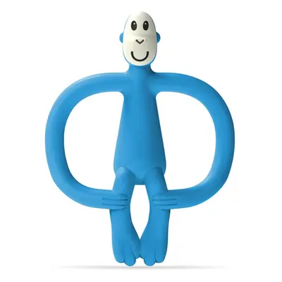 Matchstick Monkey Monkey Teether kousátko s kartáčkem 2 v 1 Blue 1 ks