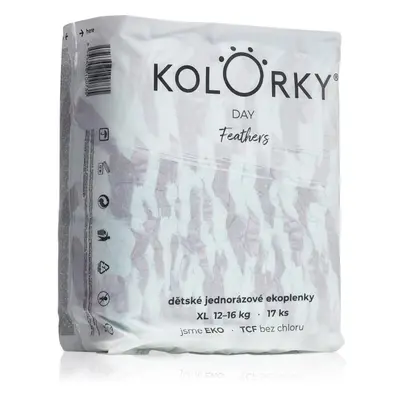 Kolorky Day Feathers jednorázové EKO pleny velikost XL 12-16 Kg 17 ks