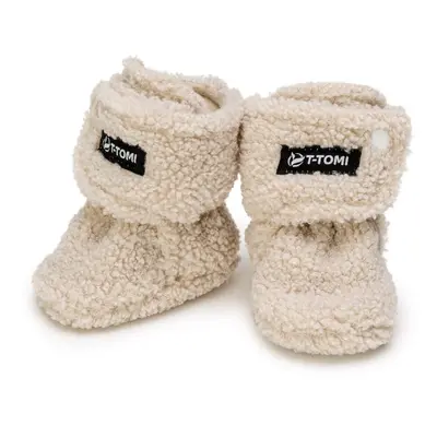 T-TOMI TEDDY Booties Cream dětské capáčky 3-6 months 1 ks