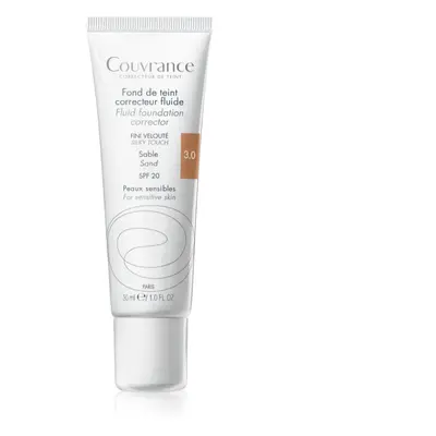 Avène Couvrance Fluid Foundation Corrector tekutý krycí make-up SPF 20 odstín 3.0 Sand 30 ml