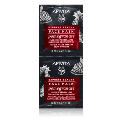 Apivita Express Beauty Revitalizing Face Mask Pomegranate revitalizační a rozjasňující pleťová m