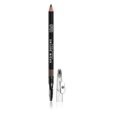 MUA Makeup Academy Brow Define dlouhotrvající tužka na obočí s kartáčkem odstín Mid Brown 1,2 g