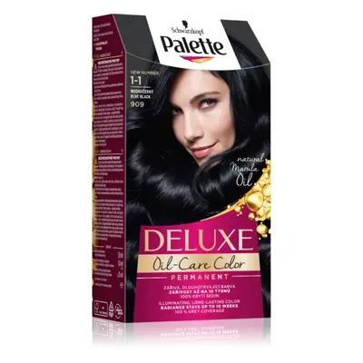 Schwarzkopf Palette Deluxe permanentní barva na vlasy odstín 1-1 909 Blue Black 1 ks