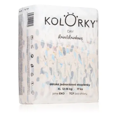 Kolorky Day Rain&Rainbow jednorázové EKO pleny velikost XL 12-16 Kg 17 ks