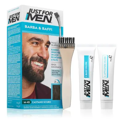 Just for Men Men Moustache & Beard barva na vousy pro zakrytí šedin pro muže M-45 Dark Brown 1 k