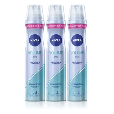 NIVEA Volume Care lak na vlasy pro zvětšení objemu 3 x 250 ml