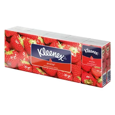 Kleenex Aroma papírové kapesníky Strawberry 10x10 ks