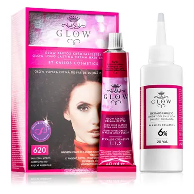 Kallos Glow permanentní barva na vlasy odstín 620 Aubergine Red 100 ml