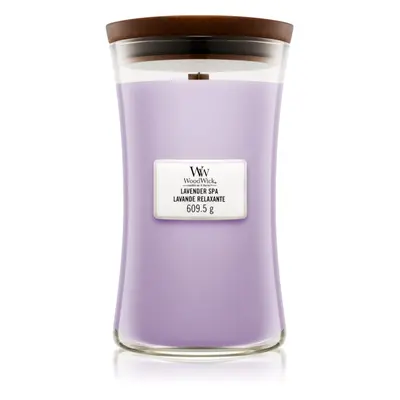 Woodwick Lavender Spa vonná svíčka s dřevěným knotem 609.5 g