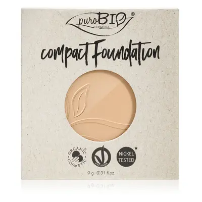 puroBIO Cosmetics Compact Foundation kompaktní pudrový make-up náhradní náplň SPF 10 odstín 01 9