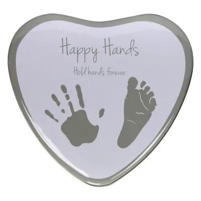 Happy Hands 2D Heart Silver/White sada na otisk miminka 3 x 15 x 16,5 cm 1 ks