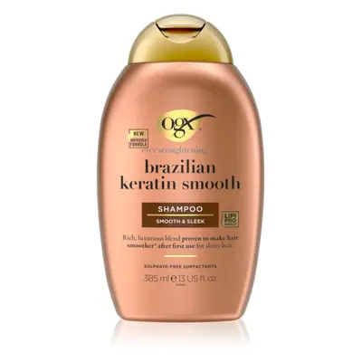 OGX Brazilian Keratin Smooth uhlazující šampon pro lesk a hebkost vlasů 385 ml