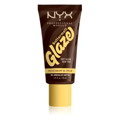 NYX Professional Makeup Buttermelt Glaze rozjasňující tónovací fluid SPF 30 odstín 10 Chocolate 