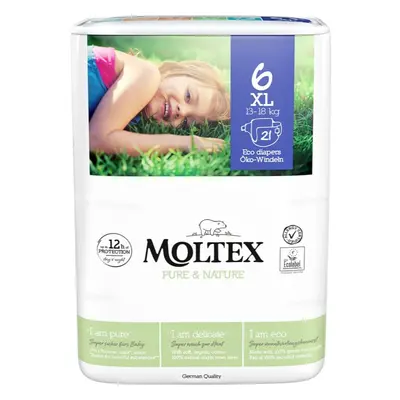 Moltex Pure & Nature XL Size 6 jednorázové EKO pleny 13-18 kg 21 ks