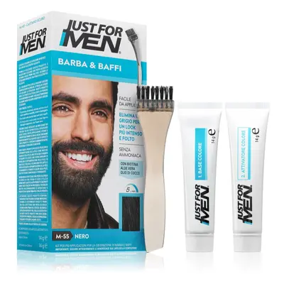 Just for Men Men Moustache & Beard barva na vousy pro zakrytí šedin odstín M-55 Black 1 ks