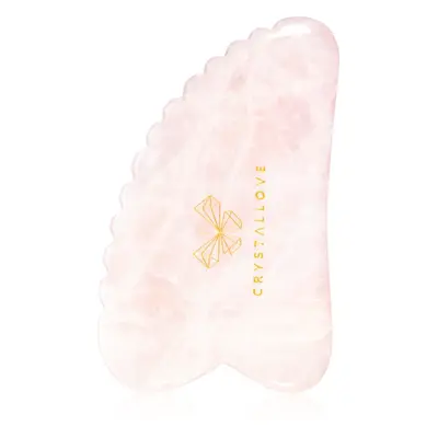 Crystallove Rose Quartz 3D Gua Sha masážní pomůcka 1 ks