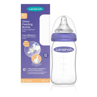 Lansinoh NaturalWave Glass kojenecká láhev Slow 160 ml