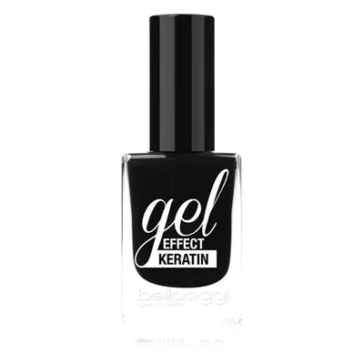 bellaoggi Gel Effect Keratin Nail Polish lak na nehty odstín Black To Gold 10 ml