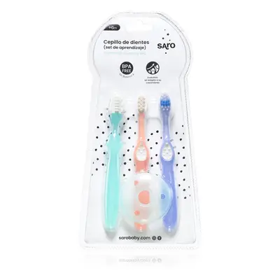 Saro Baby Toothbrushes zubní kartáčky pro děti +6m 3 ks