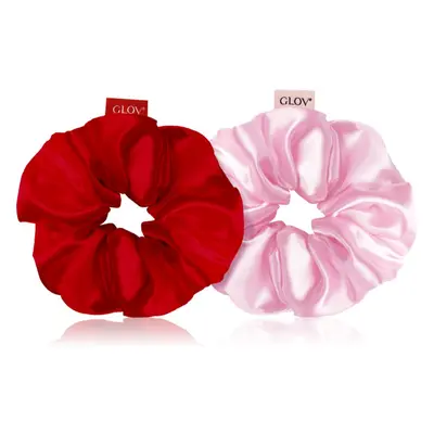 GLOV Satin Scrunchies L gumičky do vlasů Red/Pink 2 ks