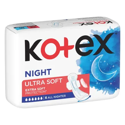 Kotex Ultra Soft Night vložky 6 ks