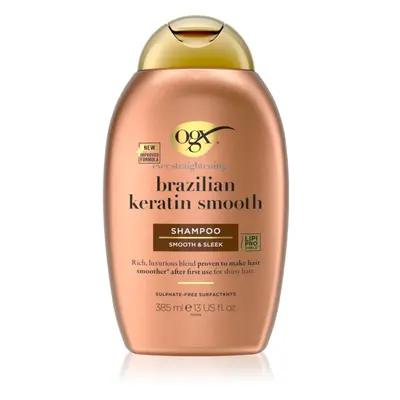 OGX Brazilian Keratin Smooth uhlazující šampon pro lesk a hebkost vlasů 385 ml