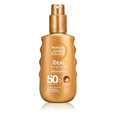 Garnier Ambre Solaire Ideal Bronze opalovací mléko ve spreji na tělo SPF 50 150 ml