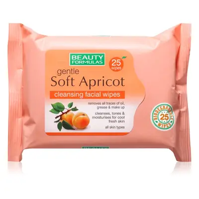 Beauty Formulas Apricot vlhčené čisticí ubrousky 25 ks