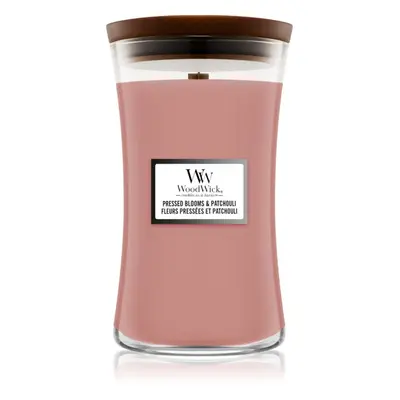 Woodwick Pressed Blooms & Patchouli vonná svíčka s dřevěným knotem 609,5 g