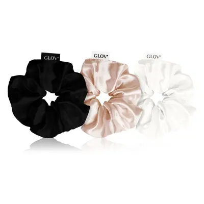 GLOV Satin Scrunchies S gumičky do vlasů Black/White/Sparkling Wine 3 ks