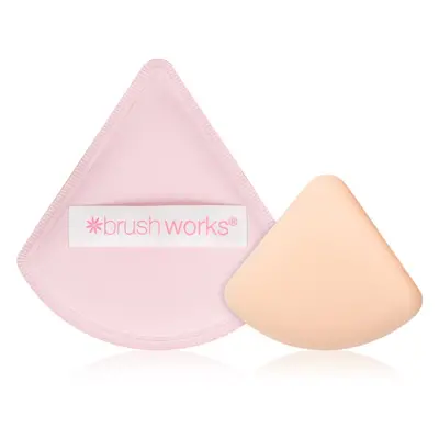 Brushworks Triangular Powder Puff Duo pěnový aplikátor na make-up